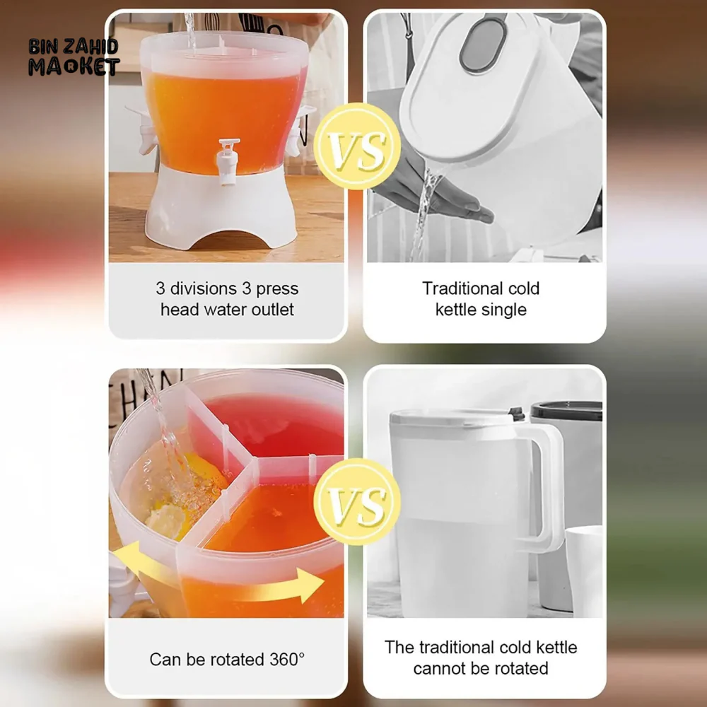 360° ROTATING 3-COMPARTMENT BEVERAGE DISPENSER WITH SPIGOTS - Image 7