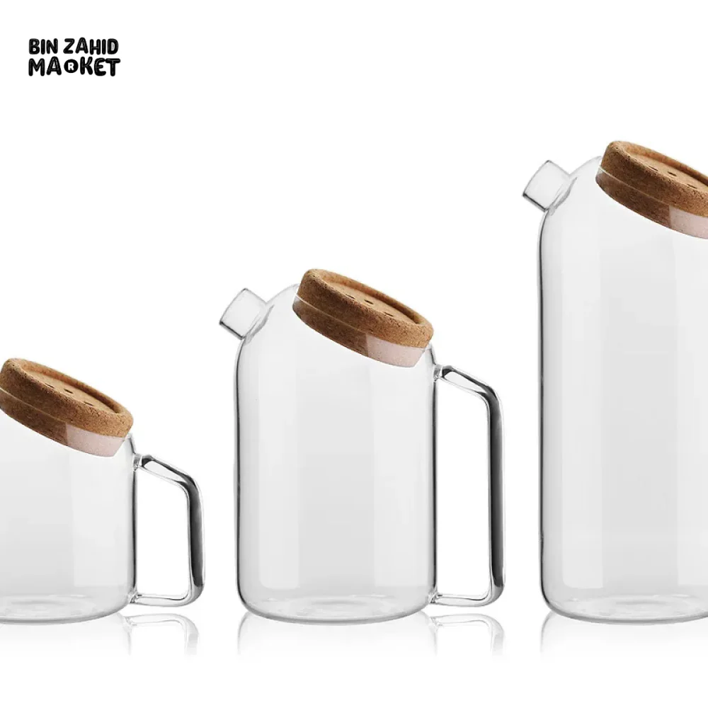 BEVERAGE DISPENSER COLD WATER JUICE JUG TEAPOT GLASS LEMONADE CONTAINER HEAT RESISTANT KITCHEN JUG - Image 12