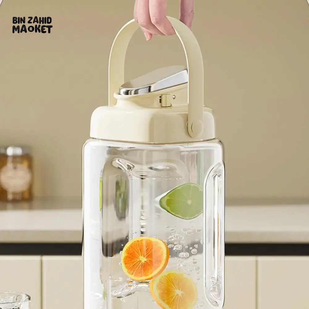 COLD WATER BOTTLE WITH TAP LEMONADE CONTAINER WATER DISPENSER 2000ml - Image 9