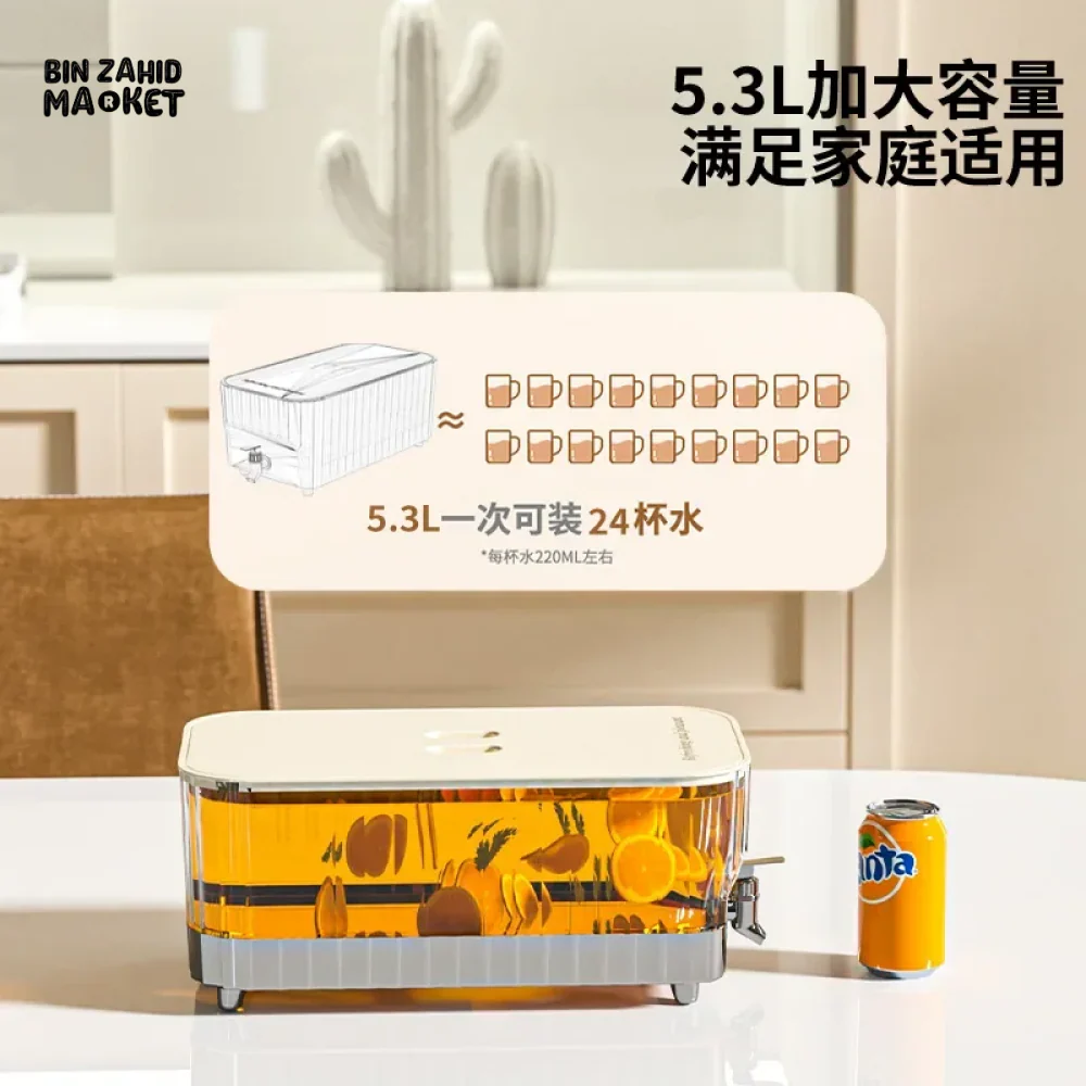 LARGE-CAPACITY REFRIGERATOR COLD WATER JUG WITH FAUCET - ICE & JUICE BUCKET - Image 4