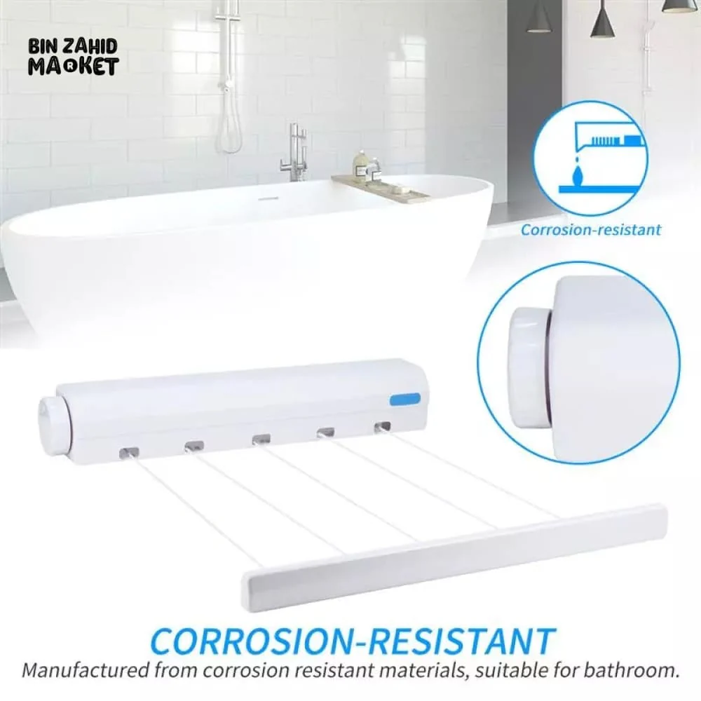 RETRACTABLE CLOTHES HANGING LINE 3.7 METRES - Image 3