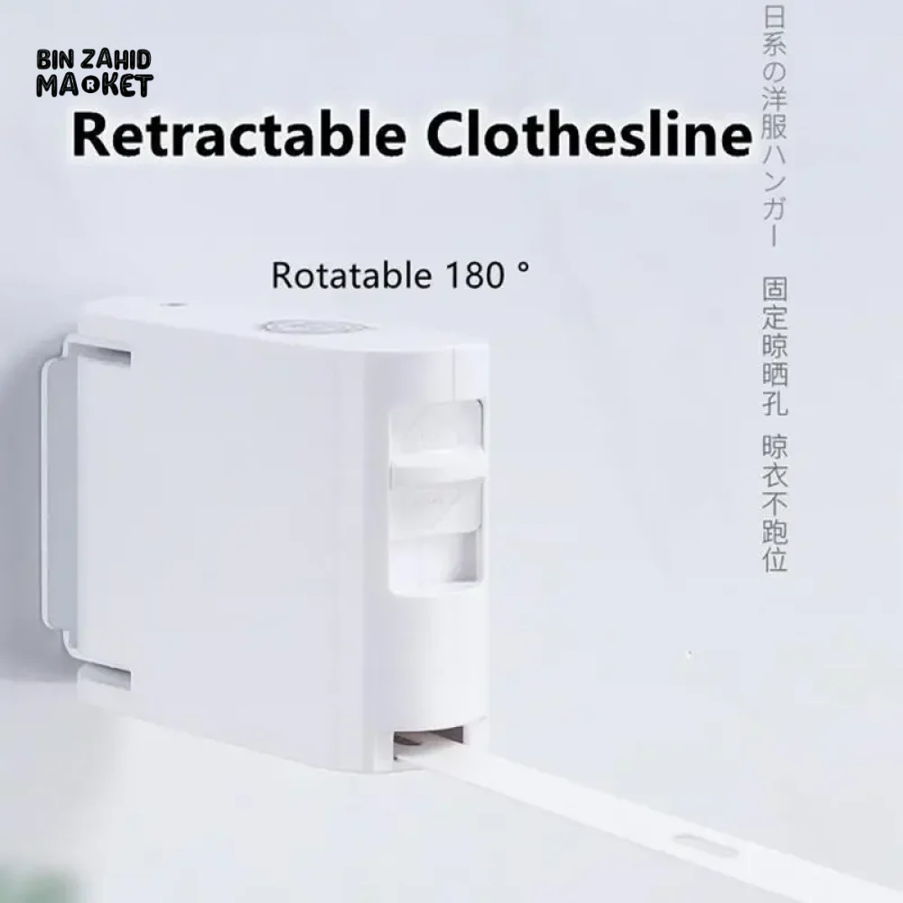 RETRACTABLE CLOTHESLINE INDOOR OUTDOOR DRYING RACK ROPE TENSIONER - Image 4