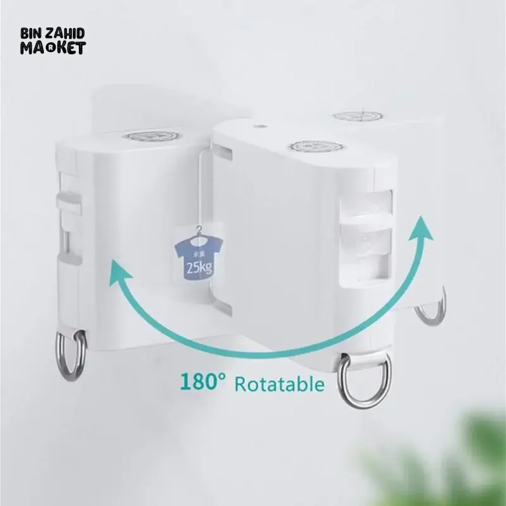 RETRACTABLE CLOTHESLINE INDOOR OUTDOOR DRYING RACK ROPE TENSIONER - Image 6