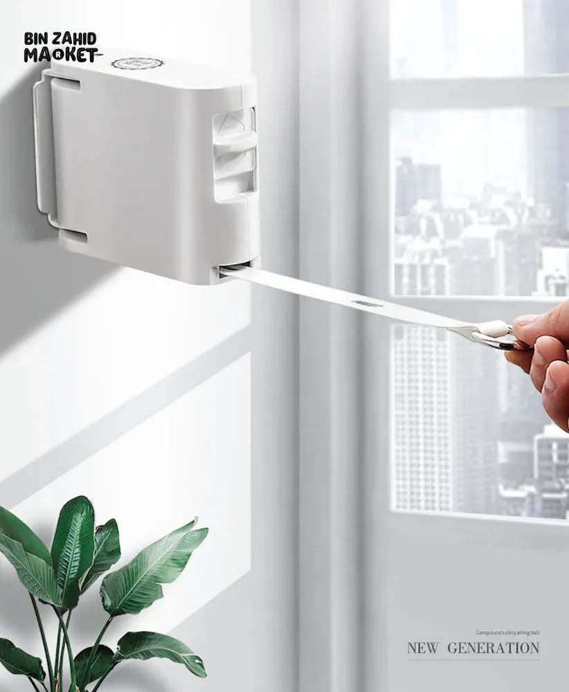 RETRACTABLE CLOTHESLINE INDOOR OUTDOOR DRYING RACK ROPE TENSIONER - Image 8