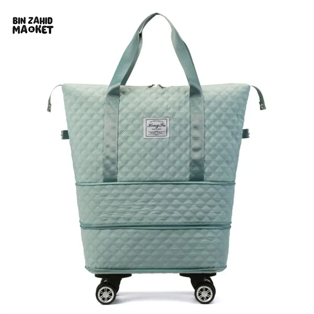 ROLLING DUFFLE BAG EXPANDABLE WITH WHEELS MULTIPLE POCKET SHOULDER HANDBAG - Image 10