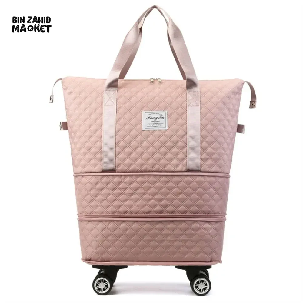 ROLLING DUFFLE BAG EXPANDABLE WITH WHEELS MULTIPLE POCKET SHOULDER HANDBAG - Image 11