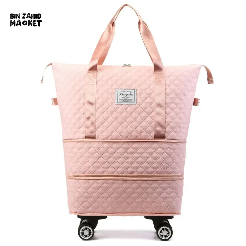 ROLLING DUFFLE BAG EXPANDABLE WITH WHEELS MULTIPLE POCKET SHOULDER HANDBAG - Image 12