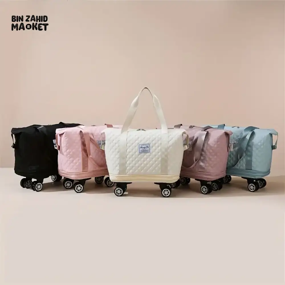 ROLLING DUFFLE BAG EXPANDABLE WITH WHEELS MULTIPLE POCKET SHOULDER HANDBAG - Image 3