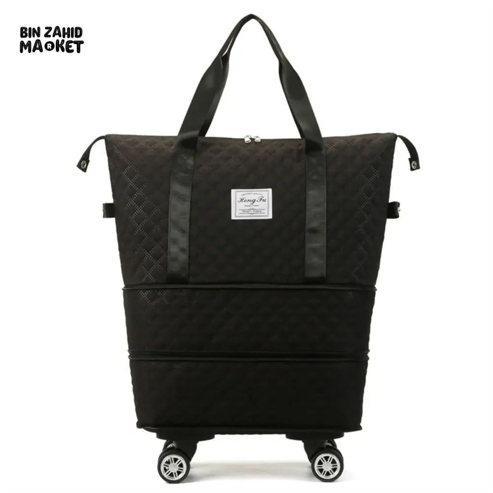 ROLLING DUFFLE BAG EXPANDABLE WITH WHEELS MULTIPLE POCKET SHOULDER HANDBAG - Image 9