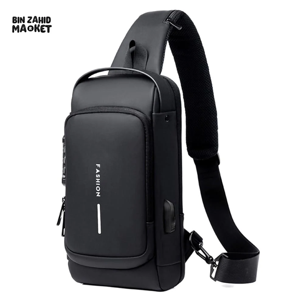 SPORT SLING BAG WITH USB CHARGING, PASSWORD LOCK, LARGE CAPACITY, WATER RESISTANT, ANTI-THEFT CROSSBODY BAG - Image 10