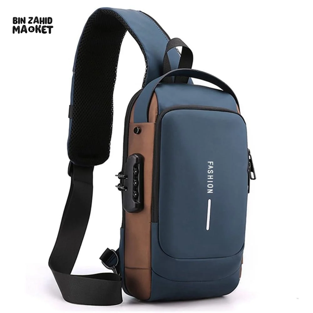 SPORT SLING BAG WITH USB CHARGING, PASSWORD LOCK, LARGE CAPACITY, WATER RESISTANT, ANTI-THEFT CROSSBODY BAG - Image 8