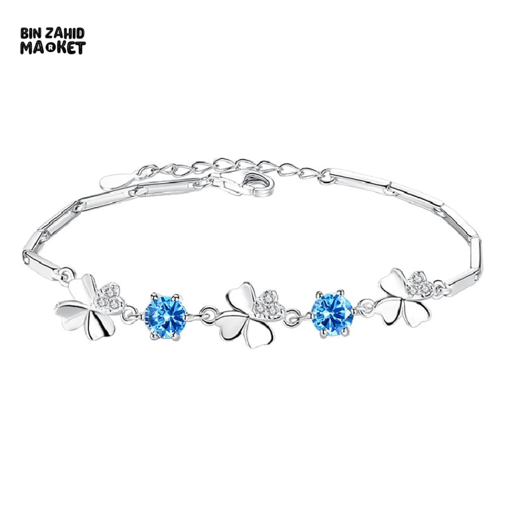 STERLING SILVER ZIRCONIA GOOD LUCK CHARMS BRACELET - Image 3