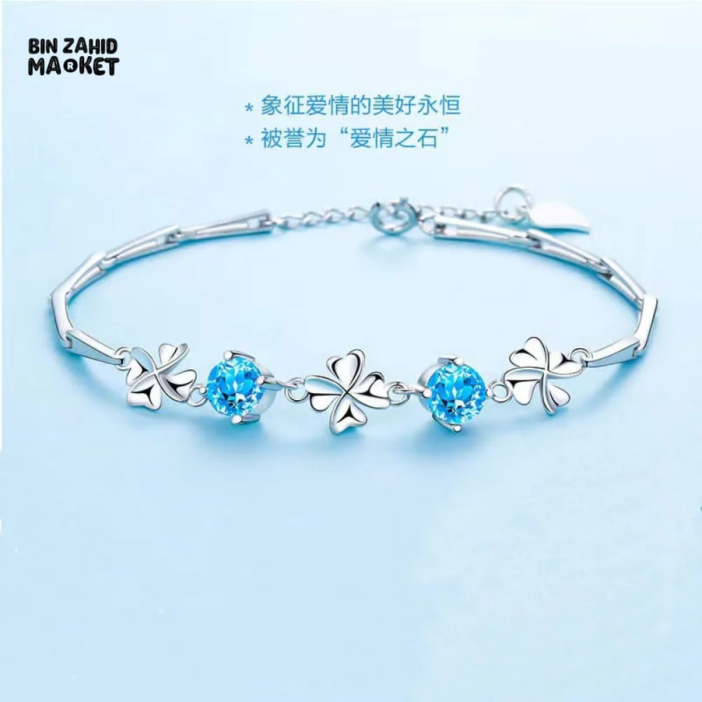 STERLING SILVER ZIRCONIA GOOD LUCK CHARMS BRACELET - Image 5