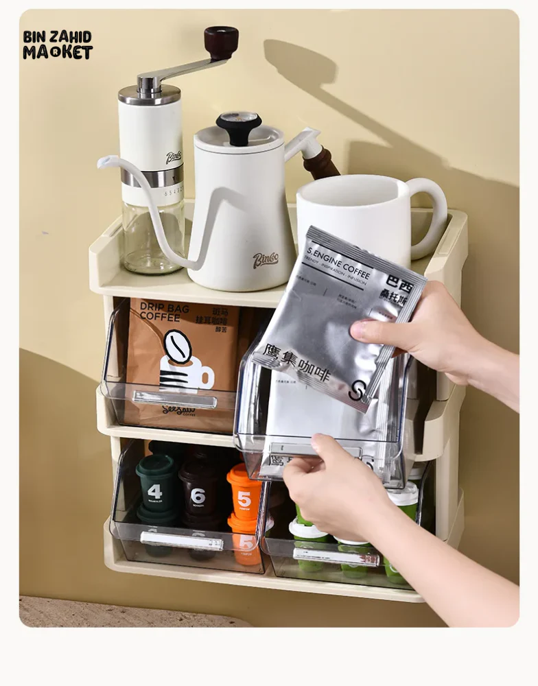 TEA BAG BOX TEA CAPSULE HOLDER COFFEE GRINDER MUG CUP STAND TEAPOT RACK - Image 10