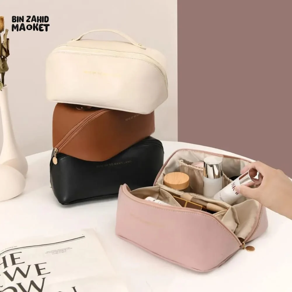 VERSATILE LEATHER COSMETIC ORGANIZER POUCH - Image 4