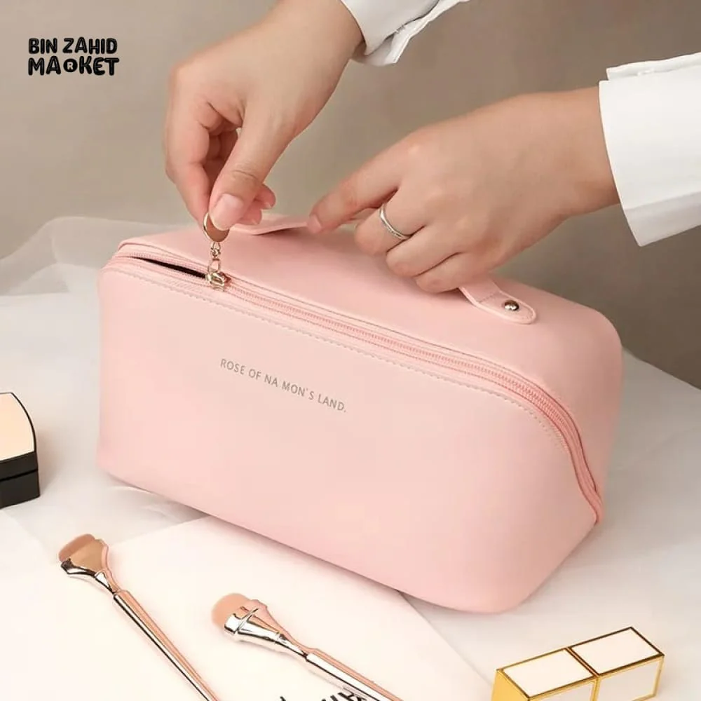 VERSATILE LEATHER COSMETIC ORGANIZER POUCH - Image 5