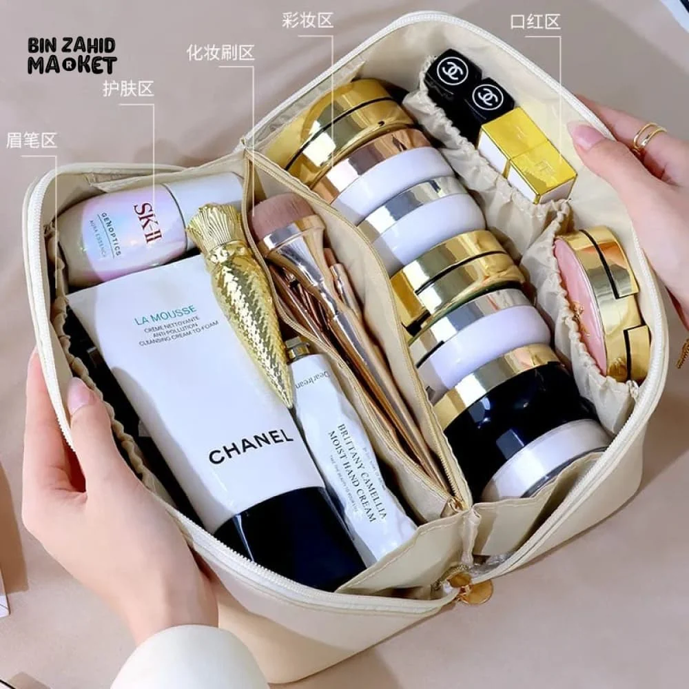 VERSATILE LEATHER COSMETIC ORGANIZER POUCH - Image 6