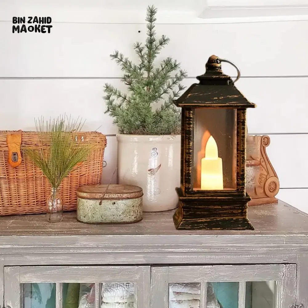 VINTAGE MINI HANGING LED LANTERN FLAMELESS CANDLE CELL OPERATED - Image 7