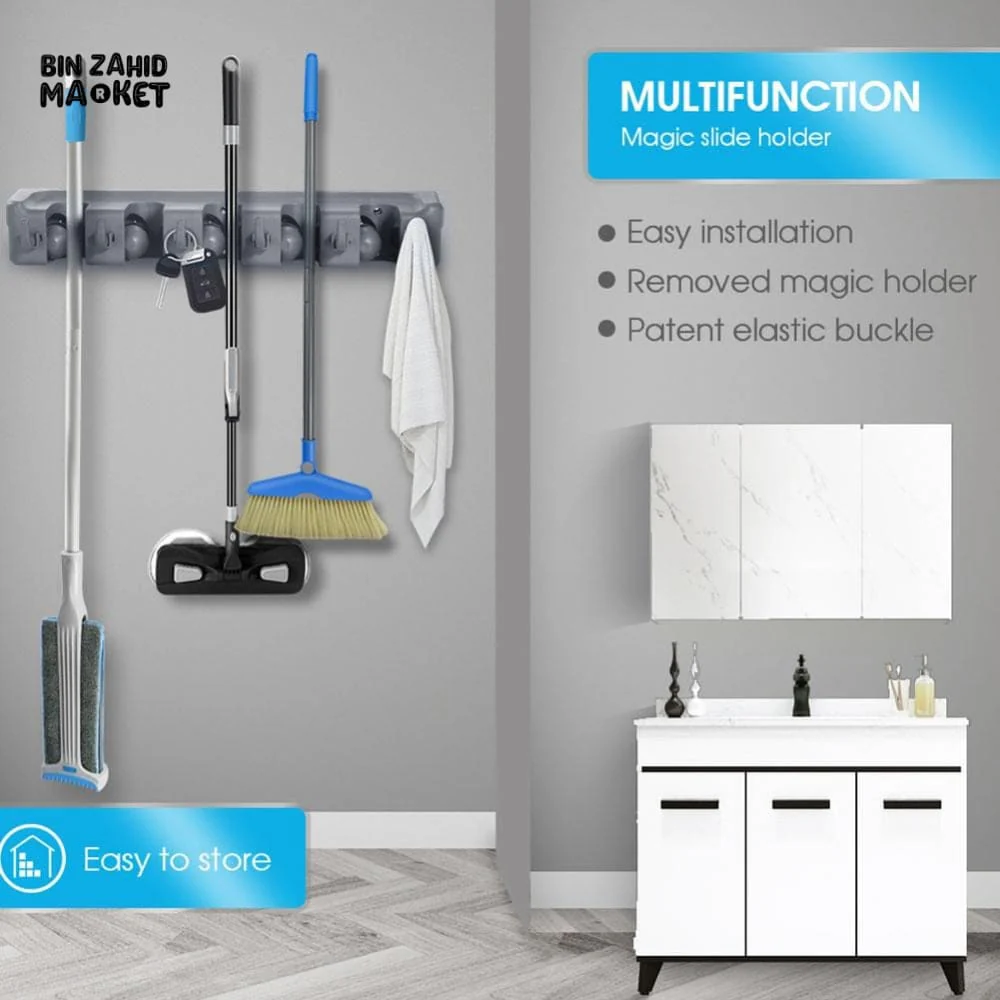 WALL MOUNTED MOP & BROOM HOLDER - Image 5