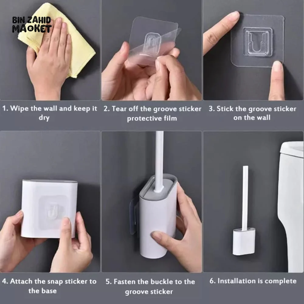 WALL MOUNTED SILICONE TOILET CLEANING BRUSH - Image 6