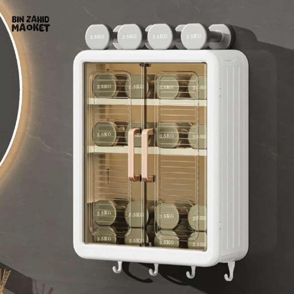 WALL MOUNTED STORAGE RACK WITH 2X DOORS - Image 3