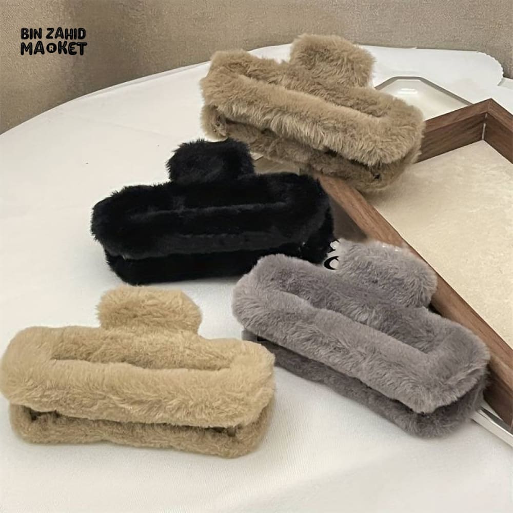 WOMEN FUZZY PLUSHY HAIR CLIP - Image 7