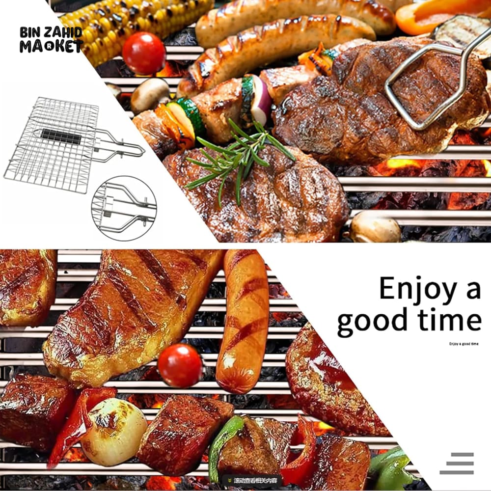 WOODEN HANDLE BARBEQUE MESH NET - Image 4