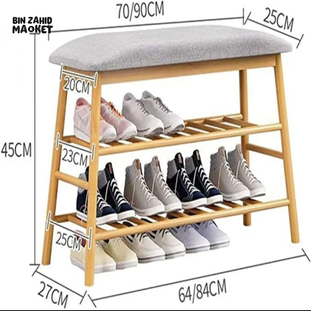 WOODEN SHOE RACK WITH IRONING STAND - Image 4