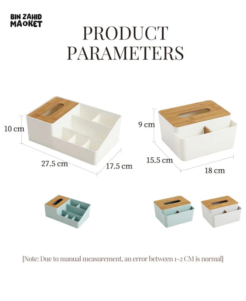 WOODEN TISSUE BOX WITH SHELVES - Image 10