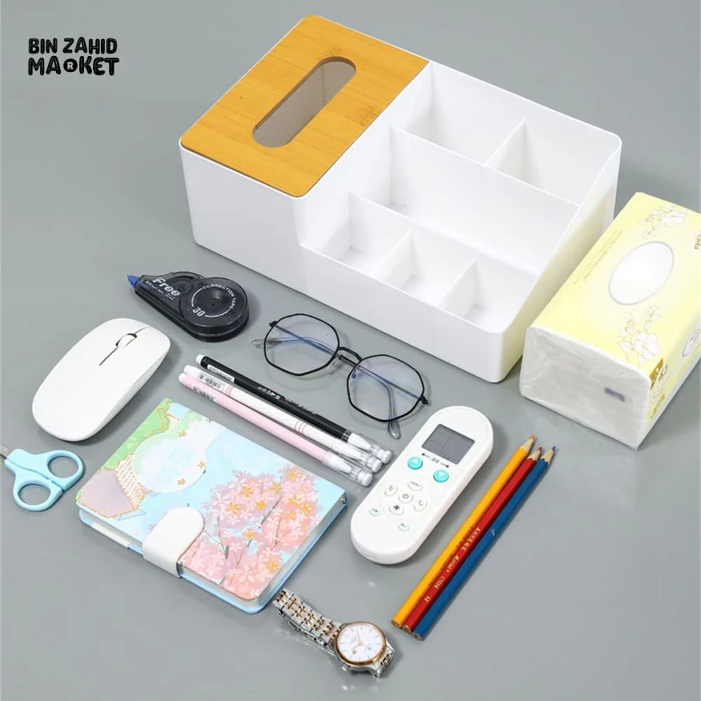 WOODEN TISSUE BOX WITH SHELVES - Image 5