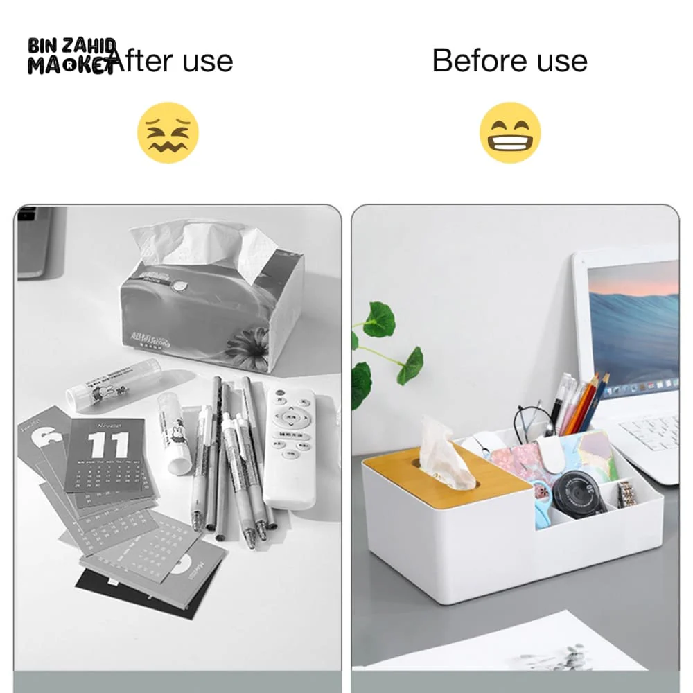 WOODEN TISSUE BOX WITH SHELVES - Image 8