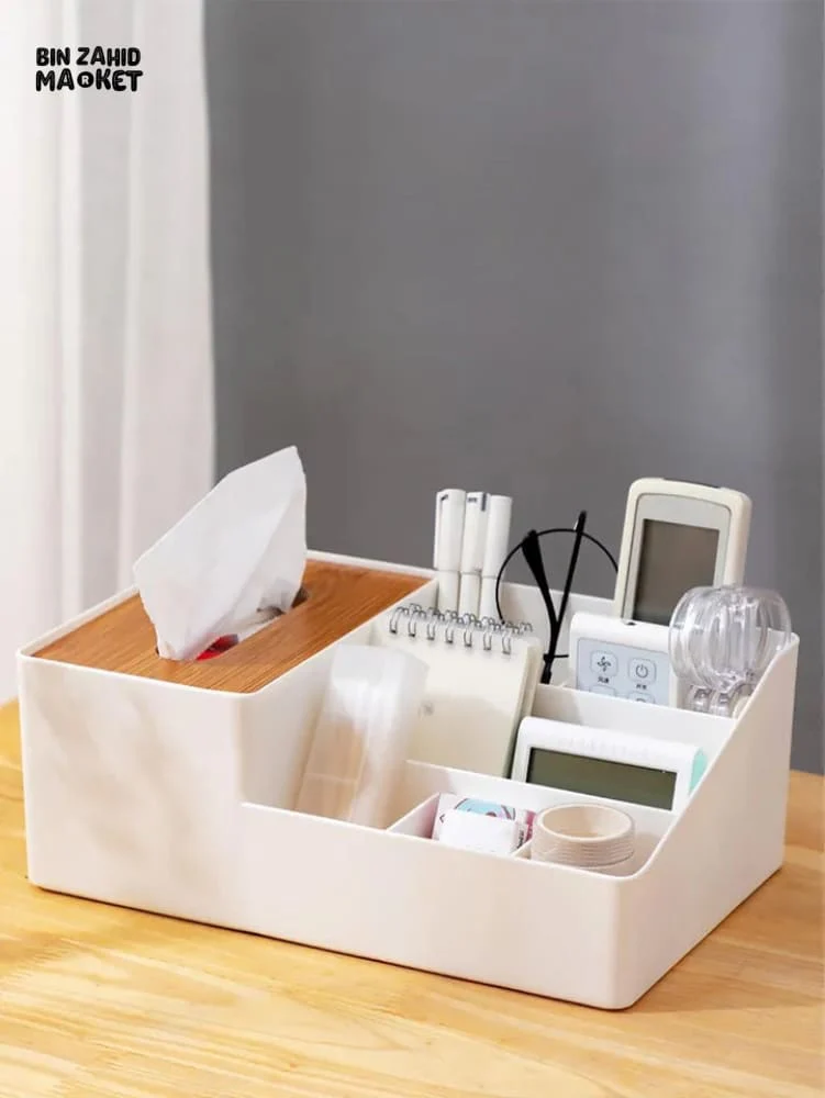 WOODEN TISSUE BOX WITH SHELVES - Image 9